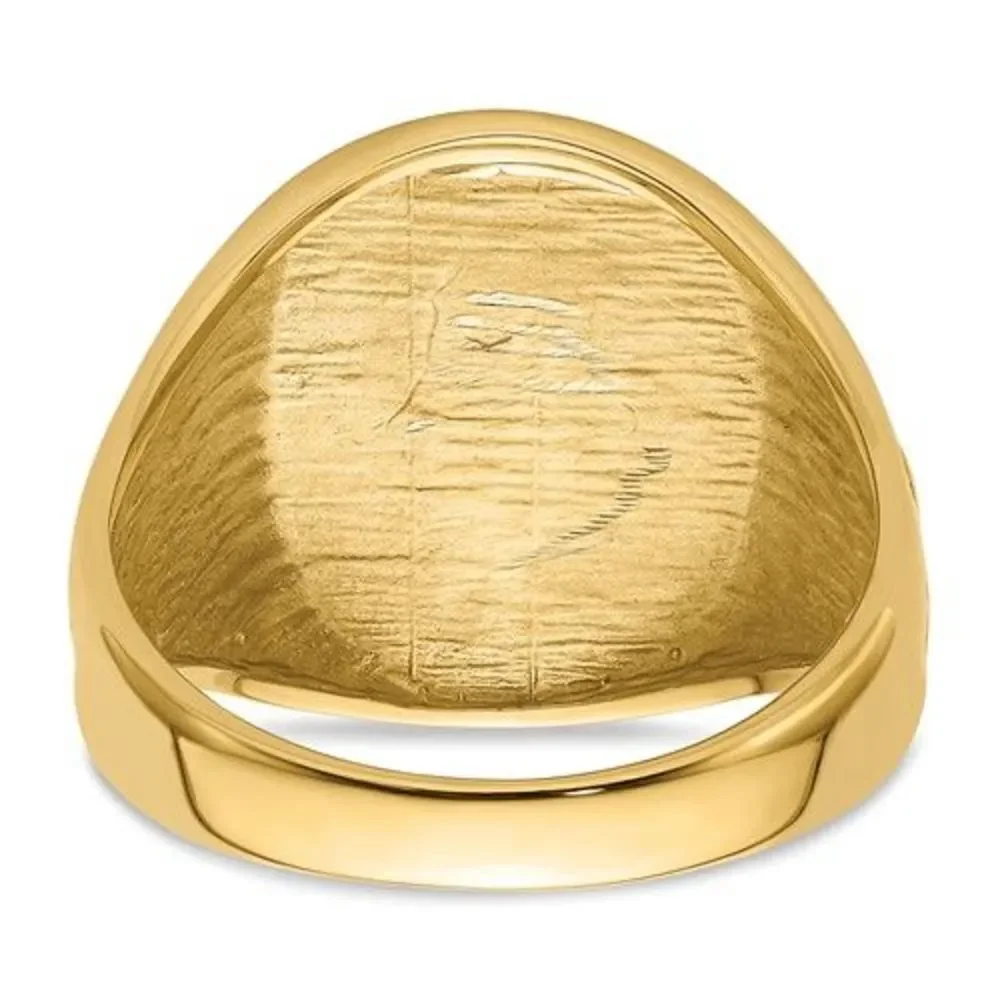 10k Men's Polished and Grooved (Not Enameled) Masonic Ring